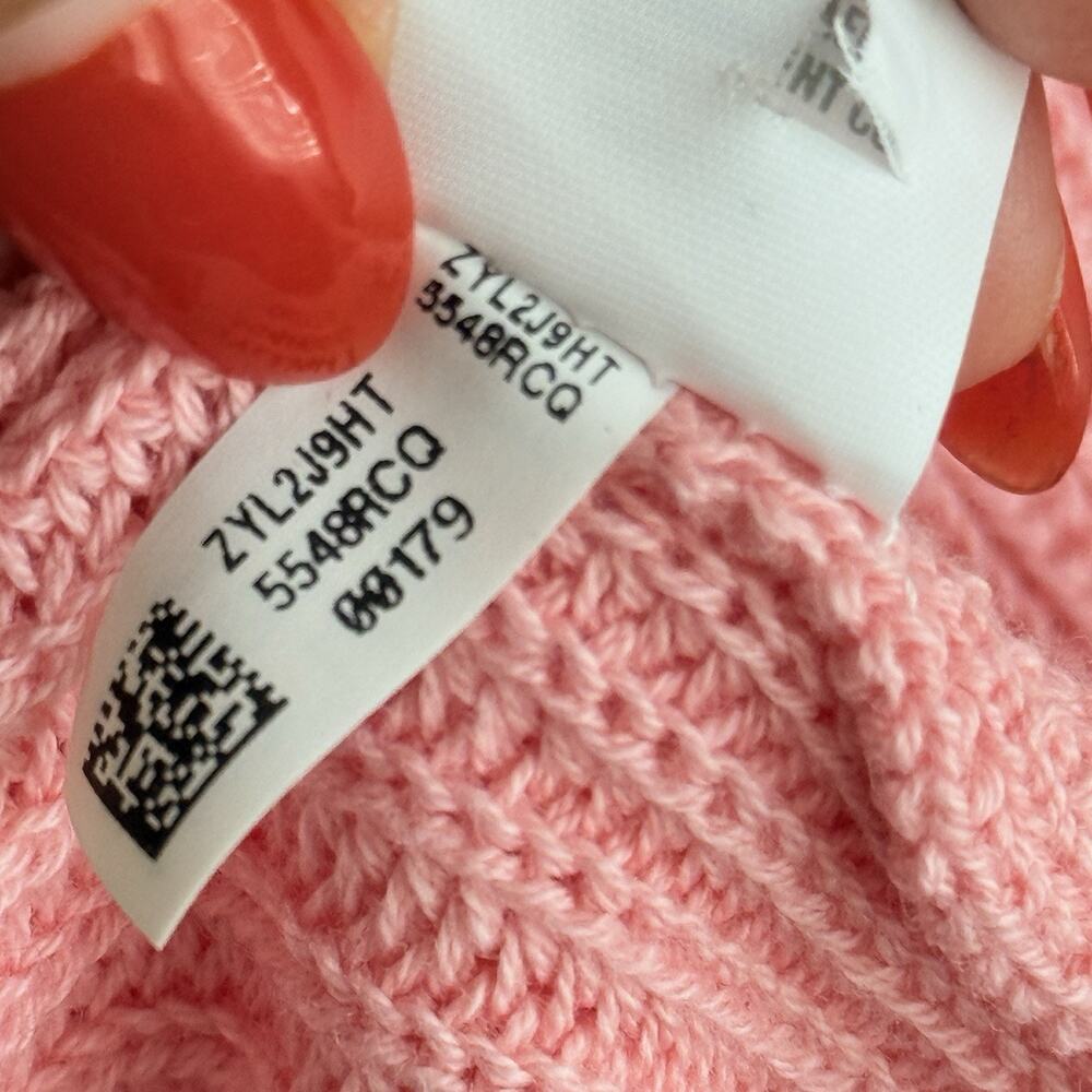Aerie Knit Oversized Sweater Womens M Pink Cotton Soft 1/2 button Henley Ribbed - Picture 6 of 13